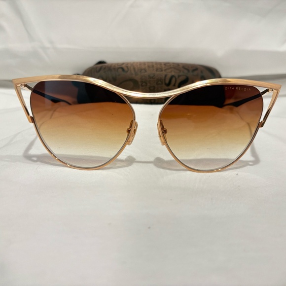 NEW! DITA REVOIR DTS509-01-GLD WHITE GOLD W/BROWN GRADIENT LENS 100% AUTHENTIC - Picture 1 of 7